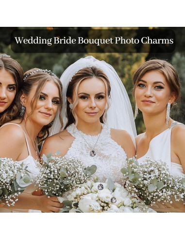 Encantos de Locket de Memoria WANDIC - 4 Piezas Plata