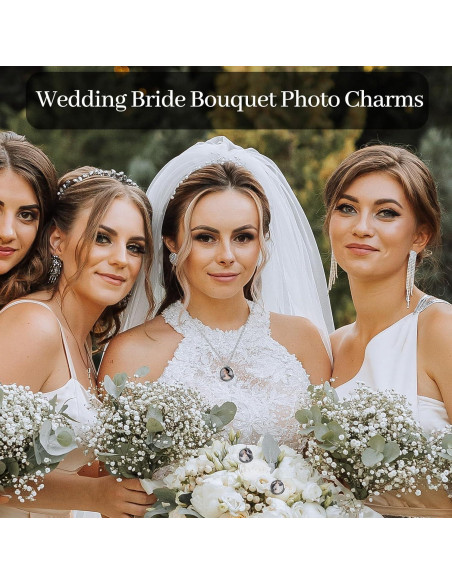 Encantos de Locket de Memoria WANDIC - 4 Piezas Plata Encantos de Locket de Memoria WANDIC - 4 Piezas Plata