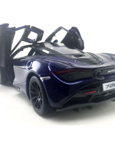 Modelo McLaren 720S Kinsmart 1:36 Metal Púrpura 12.7 cm
