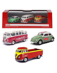 Set de 3 Autos Diecast Volkswagen Coca-Cola 1:72