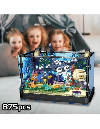 Conjunto de Bloques de Construcción RiceBlock 875 Piezas Acuario