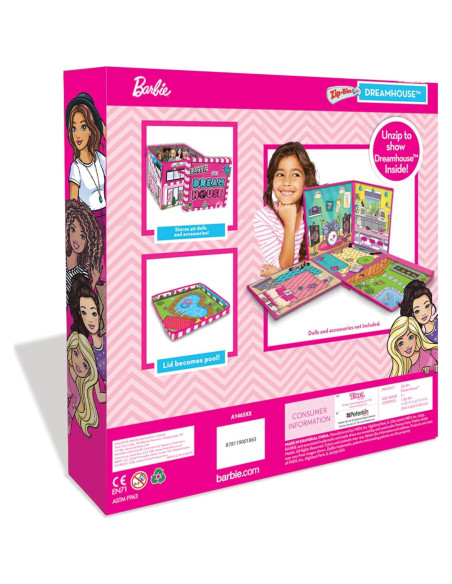 Barbie ZipBin Casa de Ensueño 40 Muñecas y Alfombrilla