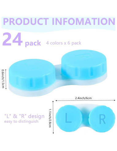 Estuche para Lentes de Contacto KISEER 24 Piezas Colorido