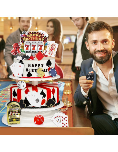Set de Decoraciones para Pasteles Hooqict Casino 24 Piezas