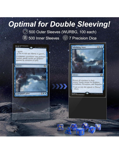 Paquete de 1000 fundas para cartas Mlikero 66x91mm 5 colores