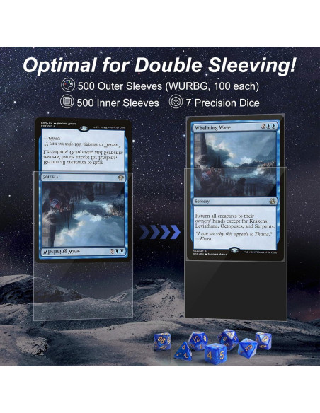 Paquete de 1000 fundas para cartas Mlikero 66x91mm 5 colores