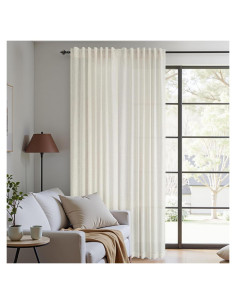 Cortinas KOUFALL 152x243 cm Lino Transparente Natural Pack 2