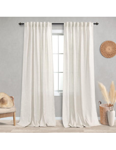 Cortinas KOUFALL 152x243 cm Lino Transparente Natural Pack 2 2