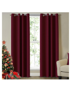 Cortinas Blackout Turquoize Juego de 2 Paneles 132x213 cm Burdeos