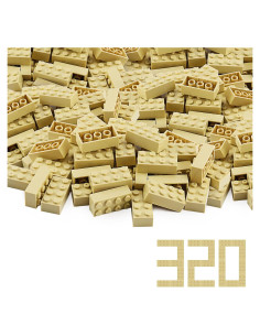 Ladrillos 2x4 Feleph Beige 320 Piezas Juego Creativo