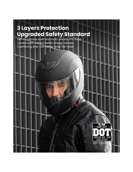 Casco ILM Full Face Motocicleta Modelo 317 Negro Mate S Casco ILM Full Face Motocicleta Modelo 317 Negro Mate S