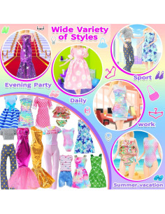 40 Piezas Ropa y Accesorios para Muñeca 11.5" BLIJOLA 2