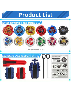 Juego de Trompos de Batalla Burst BananMelon 12 Trompos y 3 Lanzadores 2