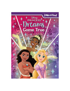 Disney Princess Moana, Tiana, Rapunzel, and More! - Dreams Come True Look and Find Activity Book - PI Kids