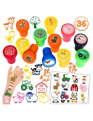 Set de Sellos y Tatuajes de Animales de Granja - Genérico