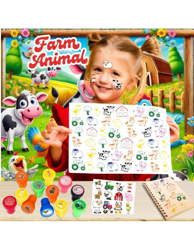 Set de Sellos y Tatuajes de Animales de Granja - Genérico