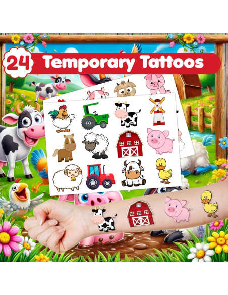 Set de Sellos y Tatuajes de Animales de Granja - Genérico