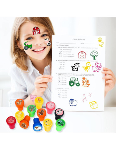 Set de Sellos y Tatuajes de Animales de Granja - Genérico