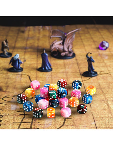 Set de 144 Dados D6 de 12mm Foilswirl en 4 Colores