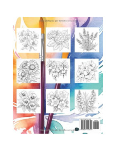 Libro para pintar flores con acuarela: para adolescentes y adultos (Spanish Edition) 2