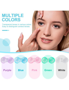 Paquete de 50 estuches para lentes de contacto KAOPET a prueba de fugas 2