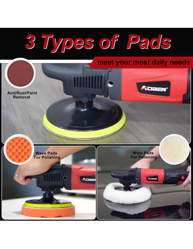 Pulidor Rotativo AOBEN 1200W 6/7 Pulgadas 3500RPM