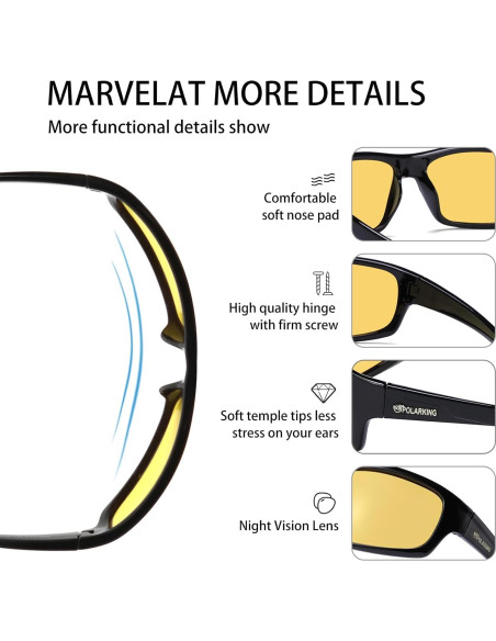 Gafas de Visión Nocturna POLARKING Amarillas Unisex