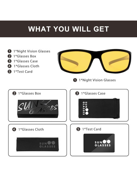 Gafas de Visión Nocturna POLARKING Amarillas Unisex