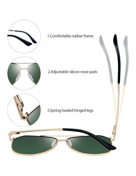 Gafas de Sol Joopin Aviador Polarizadas UV400 Doradas Gafas de Sol Joopin Aviador Polarizadas UV400 Doradas