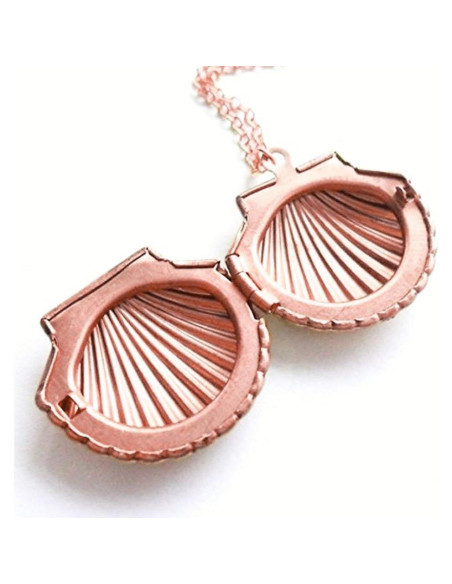 Collar de concha dorada AHIER, 61 cm, oro rosa, joyería náutica Collar de concha dorada AHIER, 61 cm, oro rosa, joyería náutica