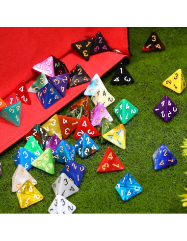 Conjunto de Dados Poliedricos Skylety 50 Piezas 4 Caras Multicolor