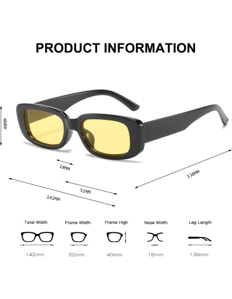 Gafas de sol BUTABY para mujeres retro UV400 marco negro Gafas de sol BUTABY para mujeres retro UV400 marco negro