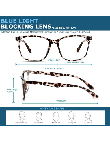 Gafas Anti Luz Azul Oilway Unisex UV400 Anti Fatiga Ocular