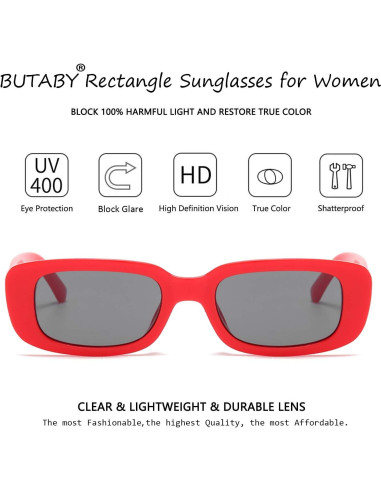 Gafas de Sol BUTABY Rectangulares UV400 para Mujeres