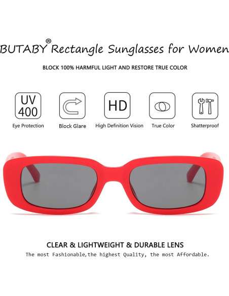 Gafas de Sol BUTABY Rectangulares UV400 para Mujeres Gafas de Sol BUTABY Rectangulares UV400 para Mujeres