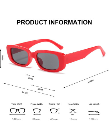 Gafas de Sol BUTABY Rectangulares UV400 para Mujeres