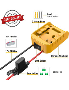 Adaptador de Batería Azocek para Dewalt 20V con Fusible 2