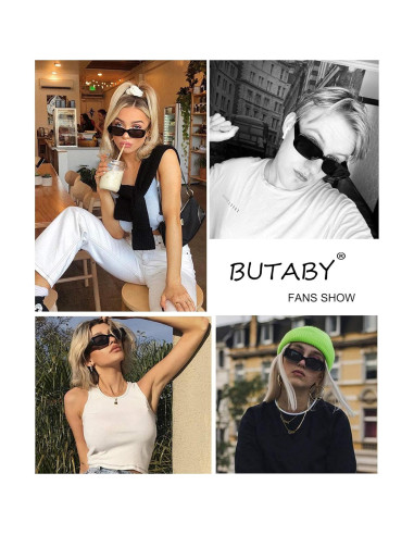 Gafas de Sol BUTABY Retro UV400 para Mujeres Moda Vintage