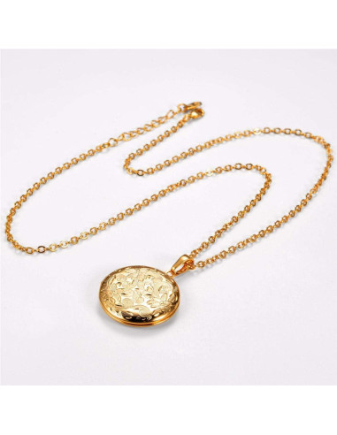 Collar Locket Personalizado U7 con Foto y Texto 45.72 cm
