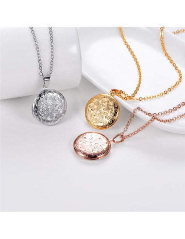 Collar Locket Personalizado U7 con Foto y Texto 45.72 cm