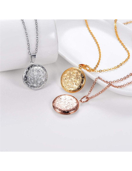 Collar Locket Personalizado U7 con Foto y Texto 45.72 cm