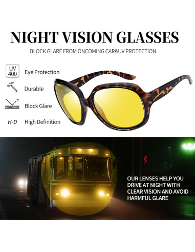 Gafas de sol Joopin grandes UV400 para mujeres con lentes amarillos