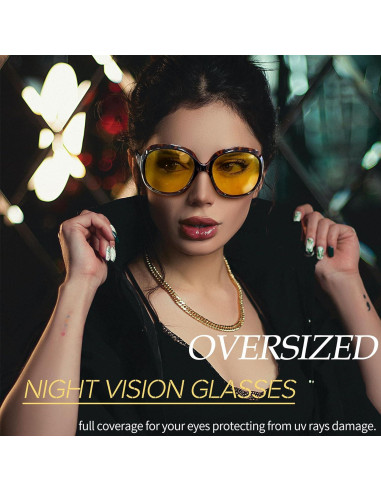 Gafas de sol Joopin grandes UV400 para mujeres con lentes amarillos