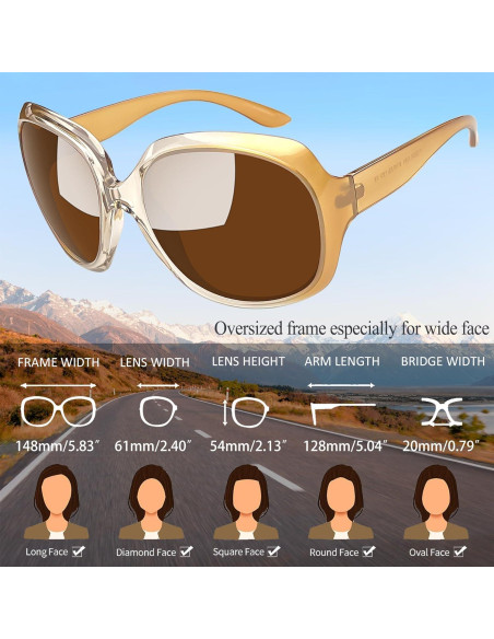 Gafas de sol Joopin grandes polarizadas UV400 para mujeres
