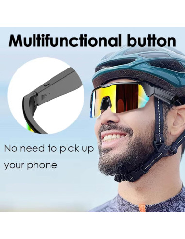 Gafas Inteligentes Bluetooth Doradas con Protección UV