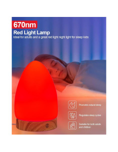 Lámpara Nocturna Roja Aoife con Control Remoto y USB 2