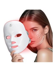 Máscara Facial de Luz Roja Facego 7 Modos Portátil Inalámbrica