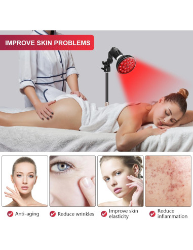 Lámpara Terapia Luz Roja Wolezek - Soporte Ajustable 25-42cm