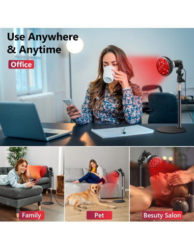 Lámpara Terapia Luz Roja Wolezek - Soporte Ajustable 25-42cm