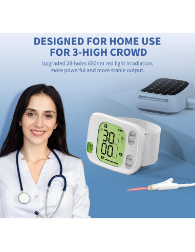 Reloj Terapia Luz Roja LASEPREHT 28 Agujeros Alivio Dolor